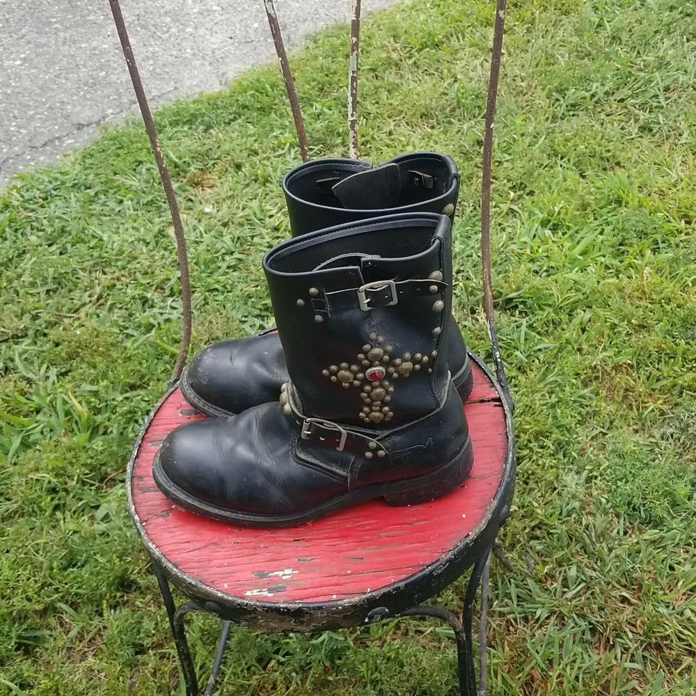 Great China Wall engineer boots black size 81/2 - Picture 1 of 3